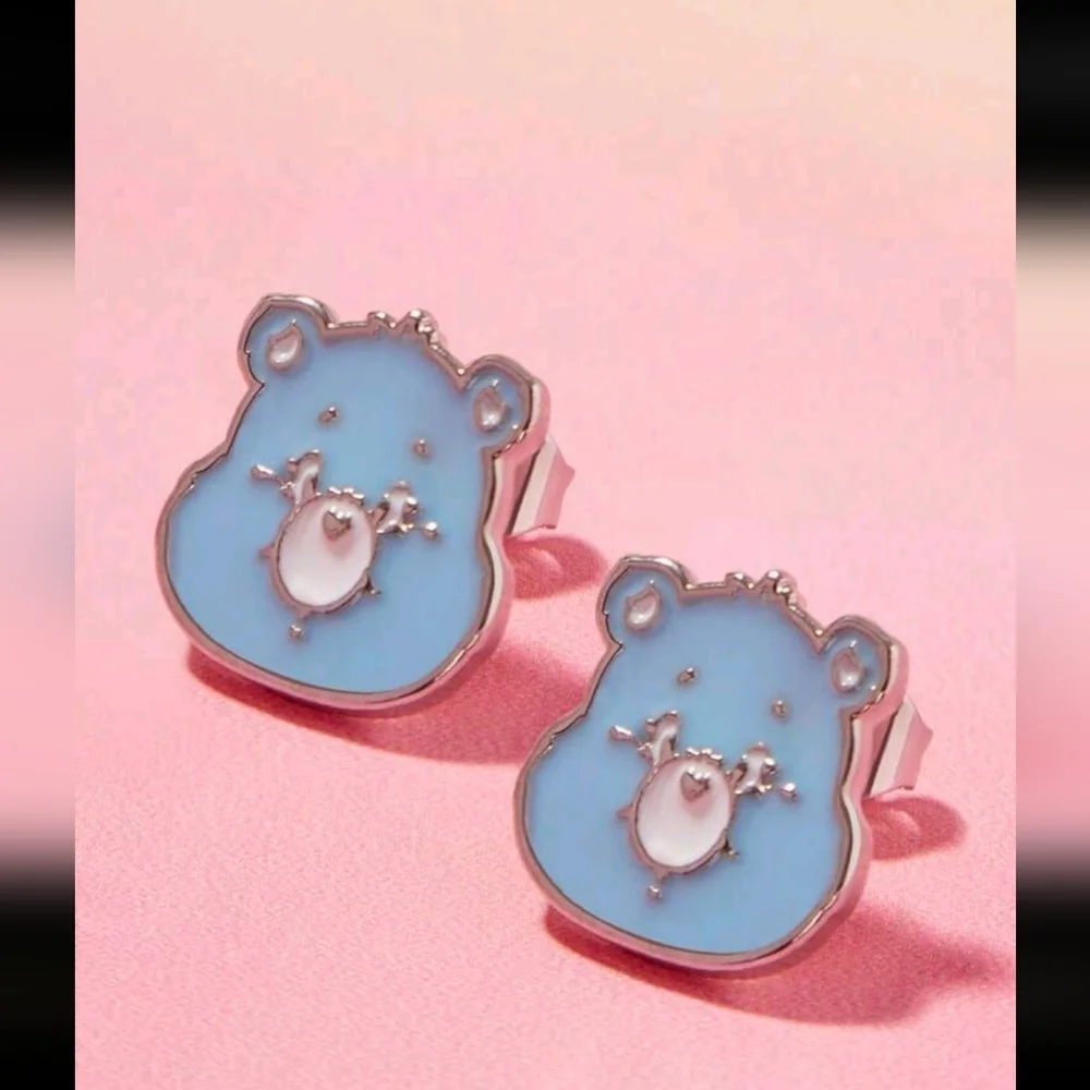 Blue Care Bears Stud Earrings